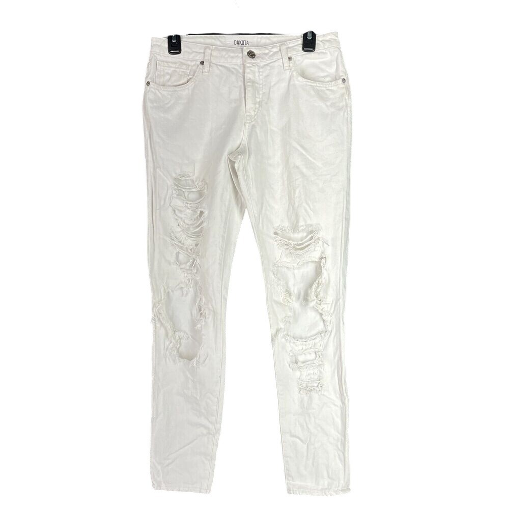 Dakota Jeans Womens 28 Khloe Ripped Torn‎ Mid-Rise Stretch Denim Pants Pockets
